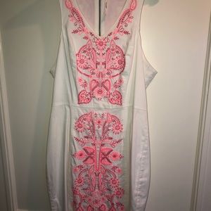 Pink embroidered dress